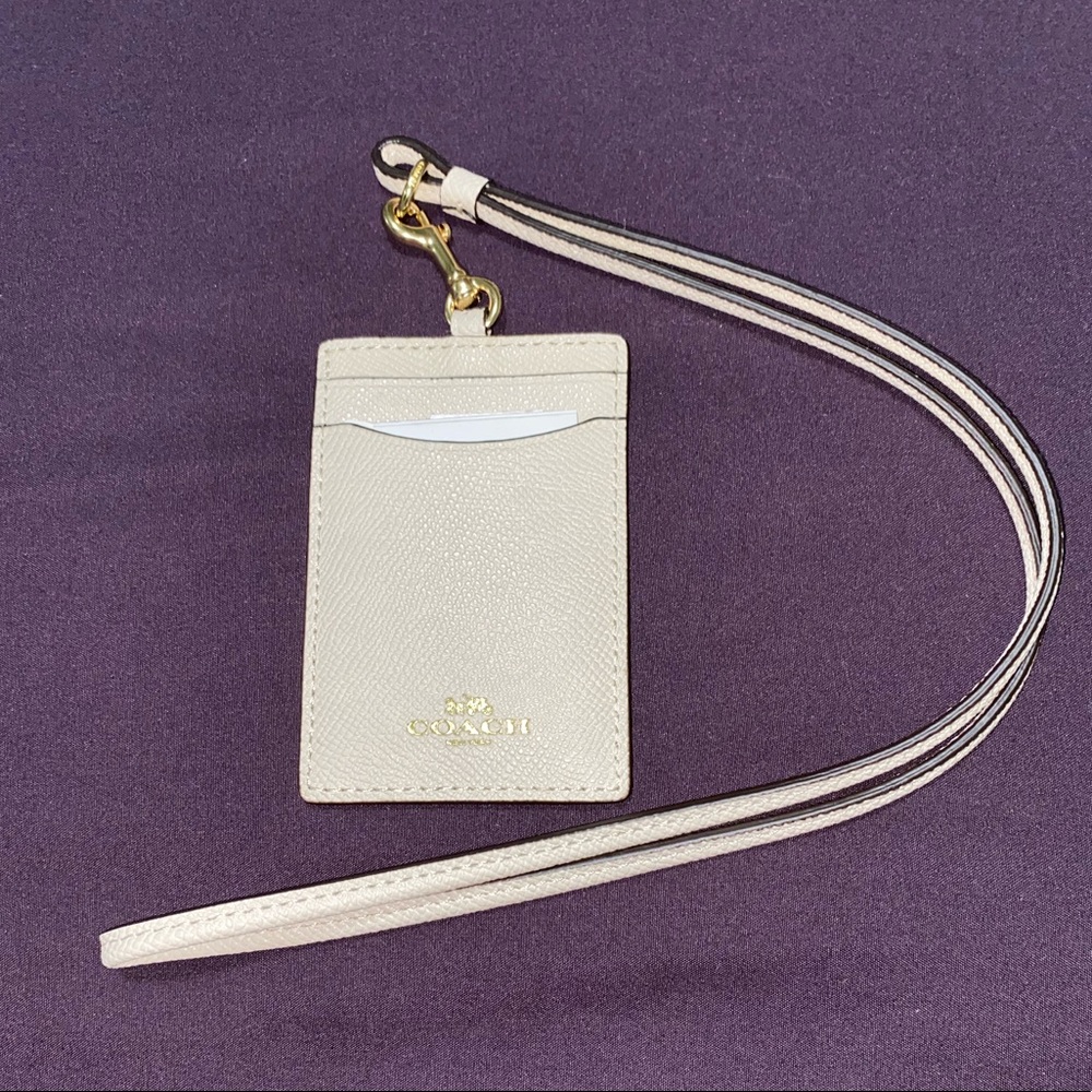 Coach Crossgrain Leather Lanyard Badge ID Holder